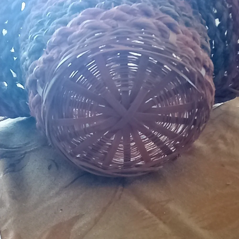 Vintage hemp rope and wicker basket